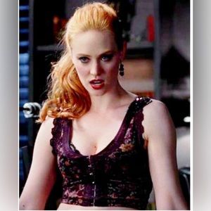 Free People Flower Velvet corset crop top size S